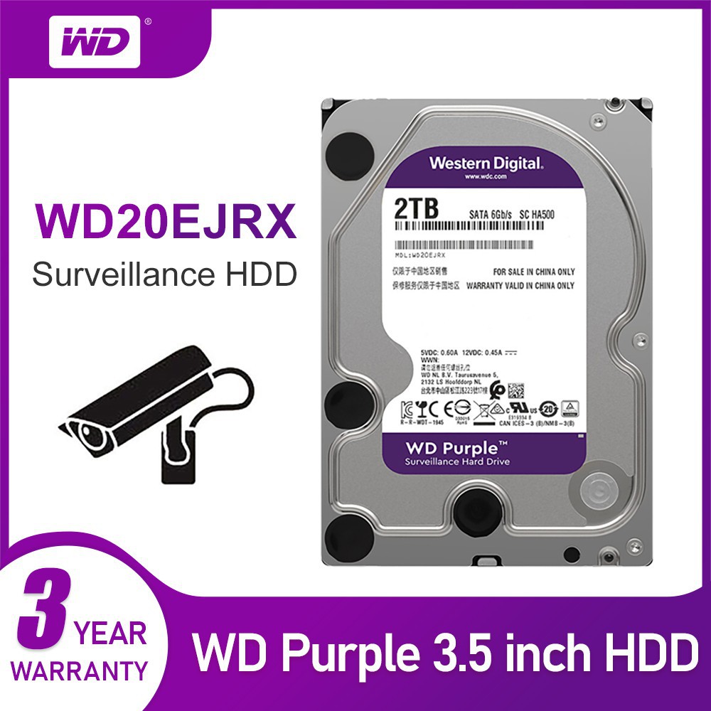 HDD WD 3.5 2TB PURPLE RESMI ORIGINAL HARDISK DRIVE