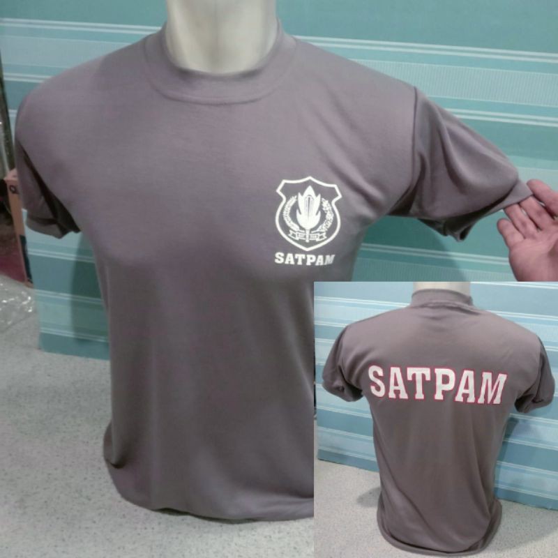 kaos satpam coklat pendek / security satpam