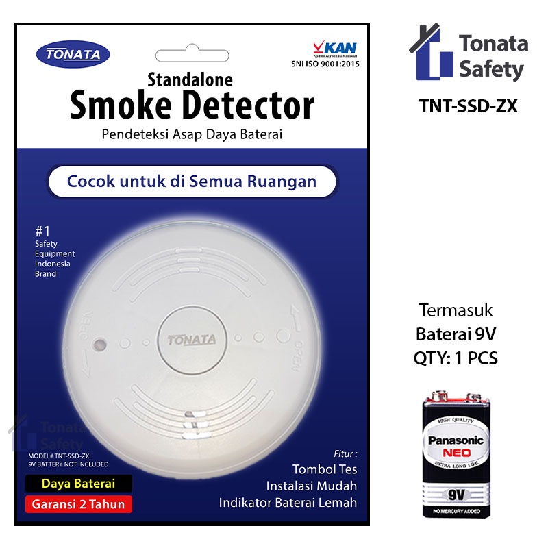 Standalone Smoke Detector Photoelectric Tonata / Pendeteksi Asap