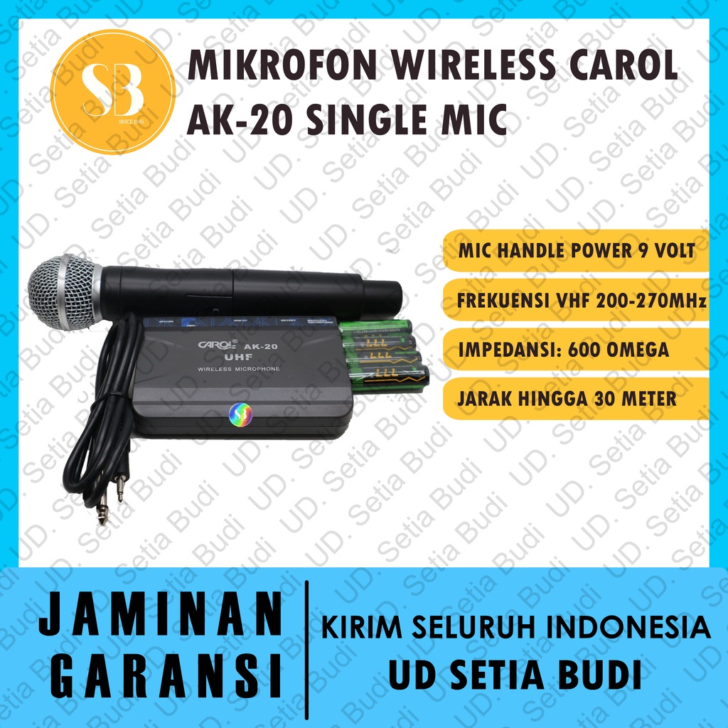 Mic Wireless Carol AK-20 Single Mic