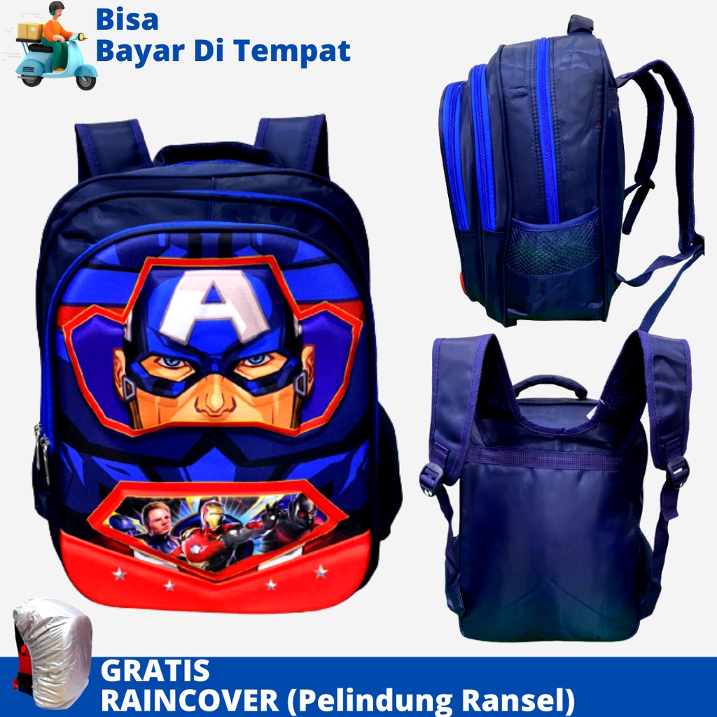 Tas Ransel Anak Karakter Superhero DSTR-1615 Ukuran SD Tas Anak Cowok Tas Anak SD