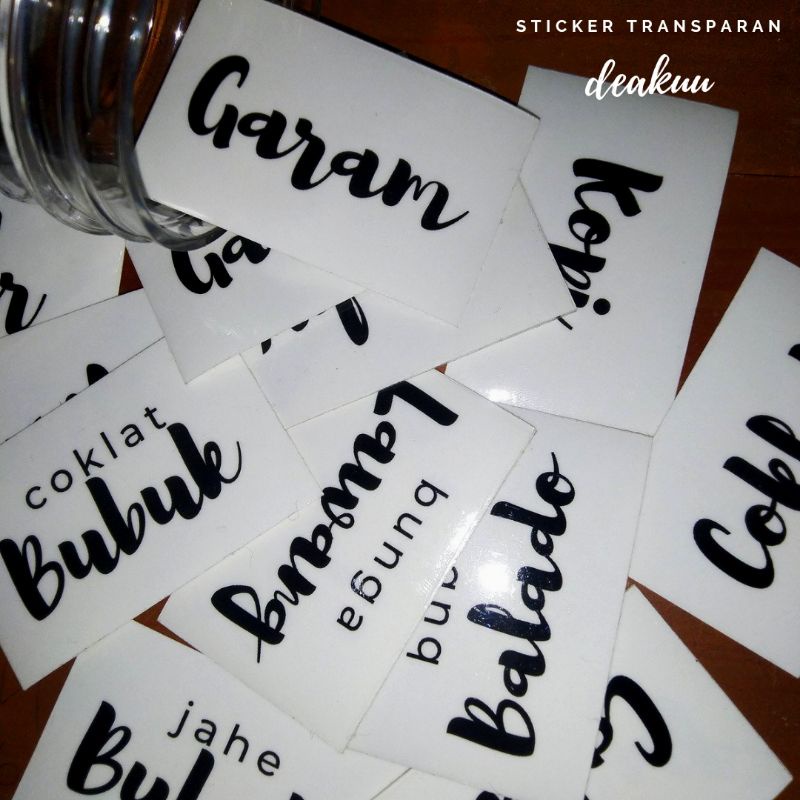 

Sticker transparan bumbu dapur (A-K)