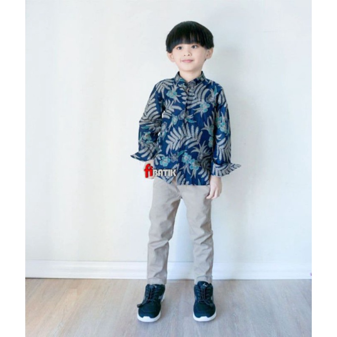 Kemeja Batik Anak Laki Laki M L XL XXL Baju Batik Anak Lengan Panjang Seragam Batik