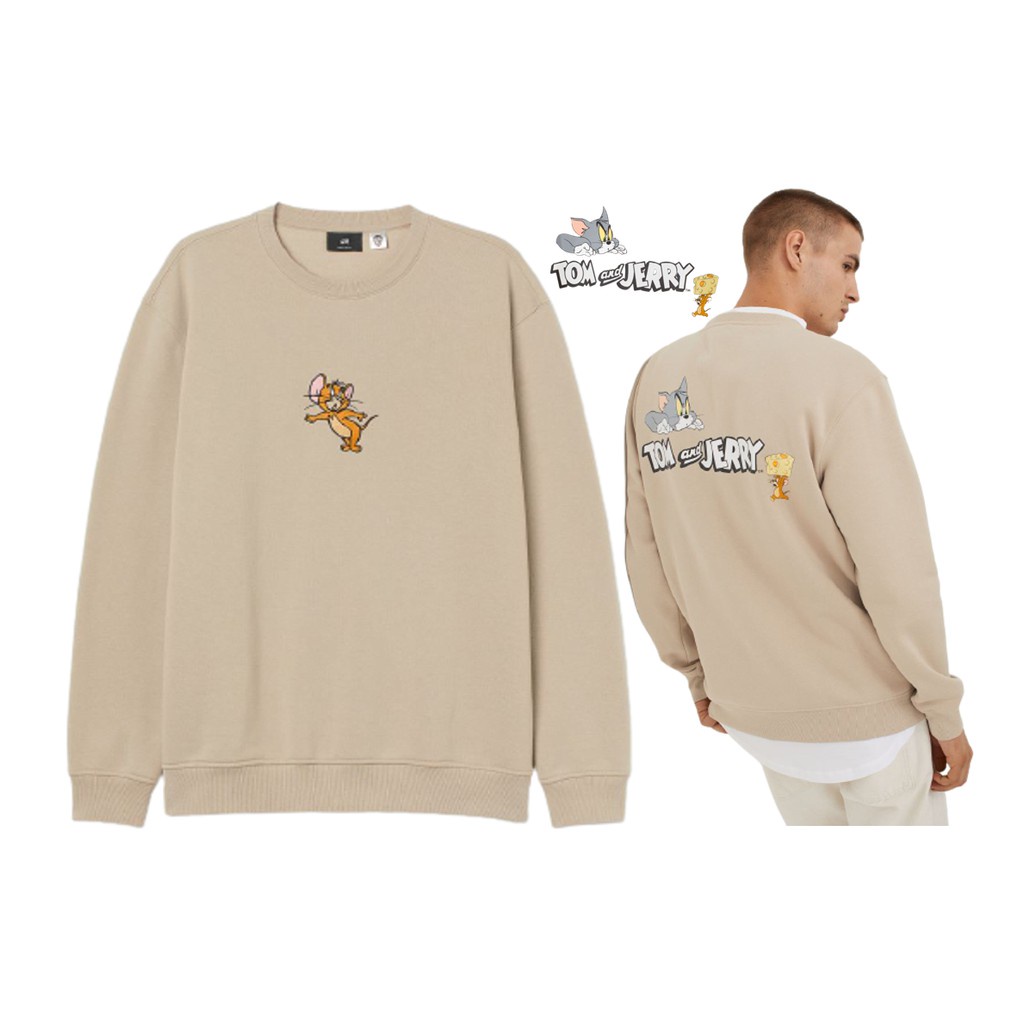 Sweater Crewneck Sweatshirt Cream Nasa H&amp;M Tom And Jerry / Sweater Crewneck Cowok Cewek Bahan Tebal Full Tag Original Distro Hight Quality