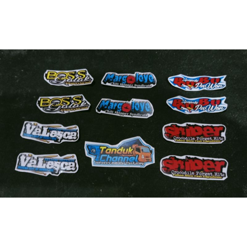 Stiker Truk Oleng 10pcs untuk Miniatur Truk Plastik Seri 5