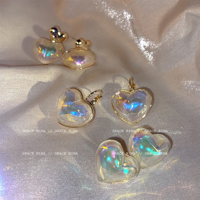 Anting Tusuk Gantung Desain Hatipitamutiarakristal Gaya Mermaid Untuk Wanita