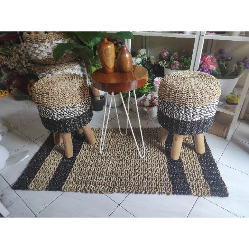 rug persegi 120*60cm / karpet rug petak / karpet seagrass kotak / karpet anyaman pandan laut
