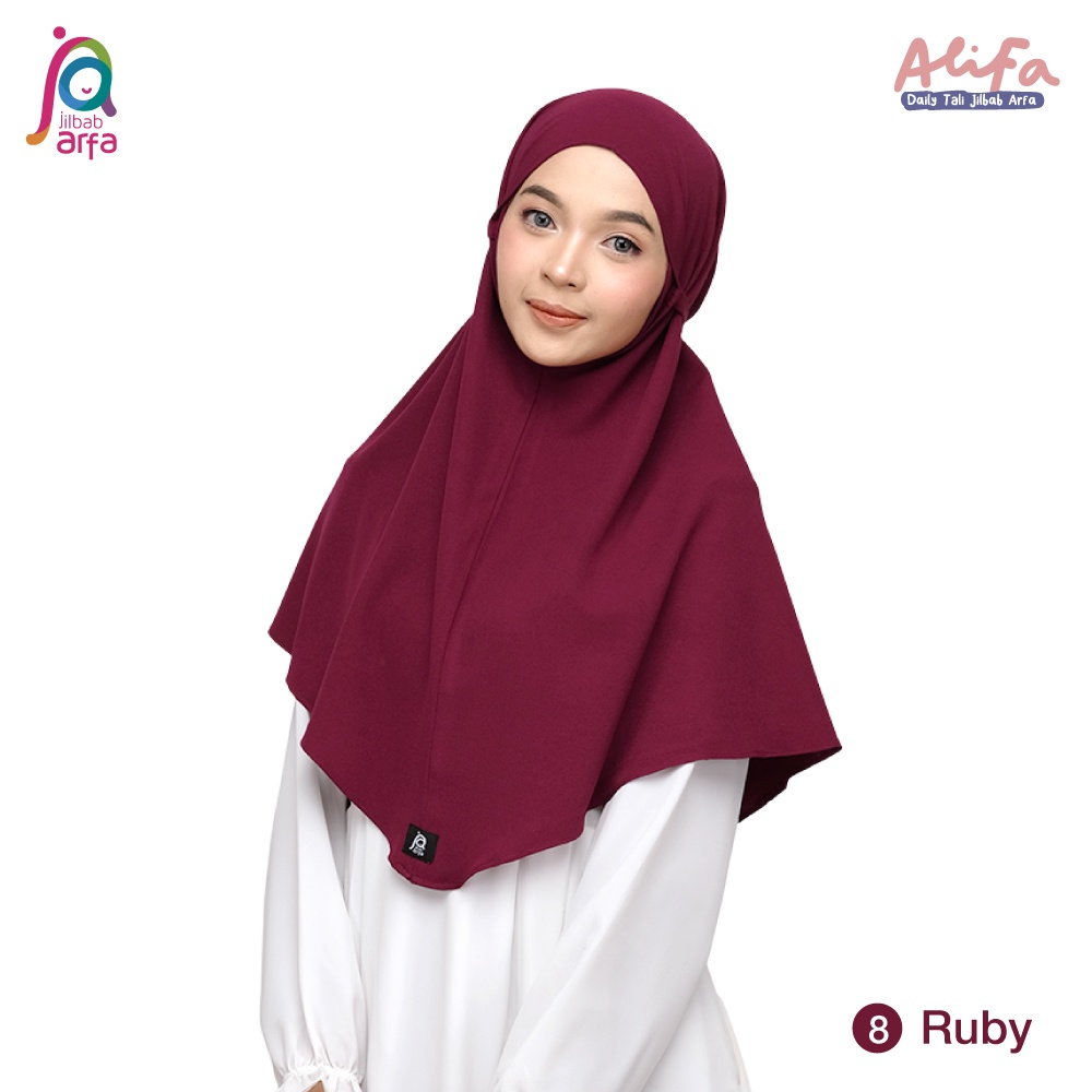 Jilbab Arfa Instan Alifa Ruby - Bergo Maryam Tali Non Pet