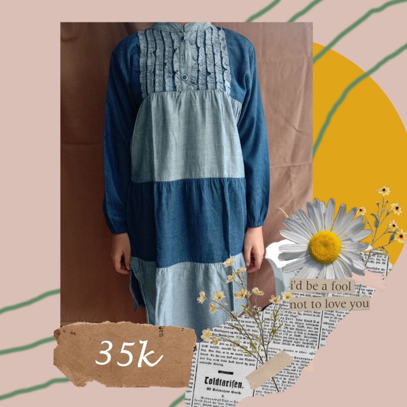 Preloved Tunik Jeans Cayenne