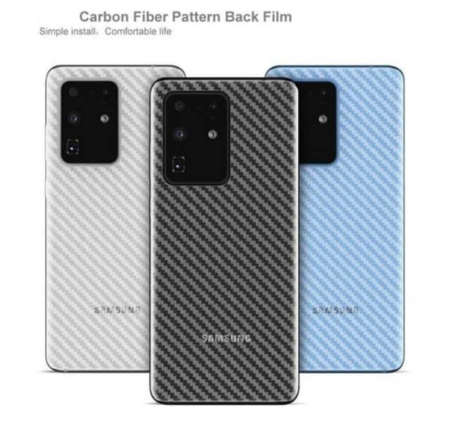 carbon fiber screen guard antigores BELAKANG Samsung S20 PLUS FE S21 S22 S23 NOTE 20 ULTRA A32 A52 A72 A53 A73 A34 A54 A33