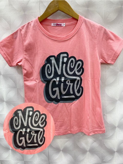 Kaos anak perempuan / pakaian anak kecil nice girl murah usia 3 tahun sampai 5 tahun