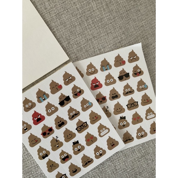 

Poop emoji peel-off sticker sheet