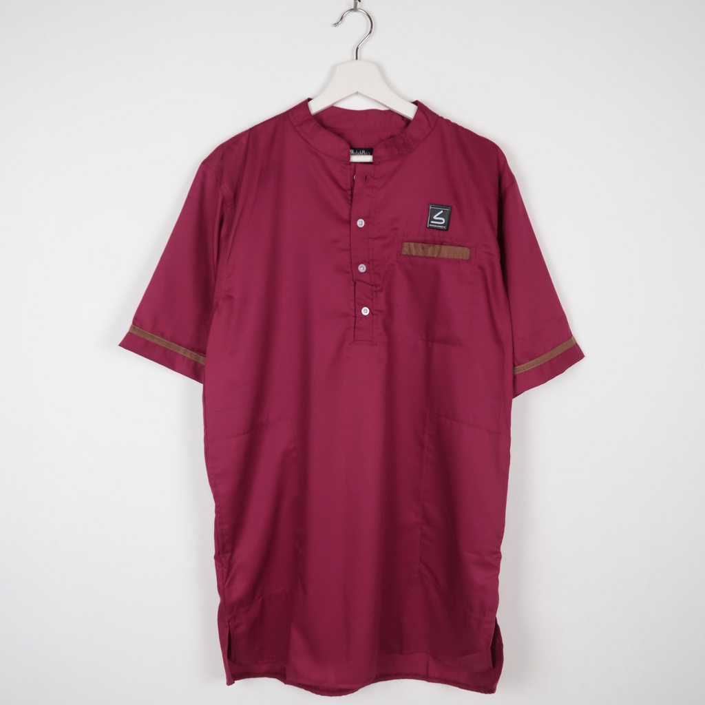 Baju Koko Muslim Pria Dewasa / Baju Koko Kurta Modern Fit / Kurta Kasual Muslim - Soleh Abu Bakar