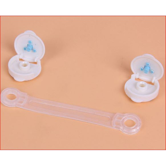 (NCS) PENGAMAN ELASTIS PINTU LEMARI LACI BENING MOTIF BULAT BERUANG SMILE