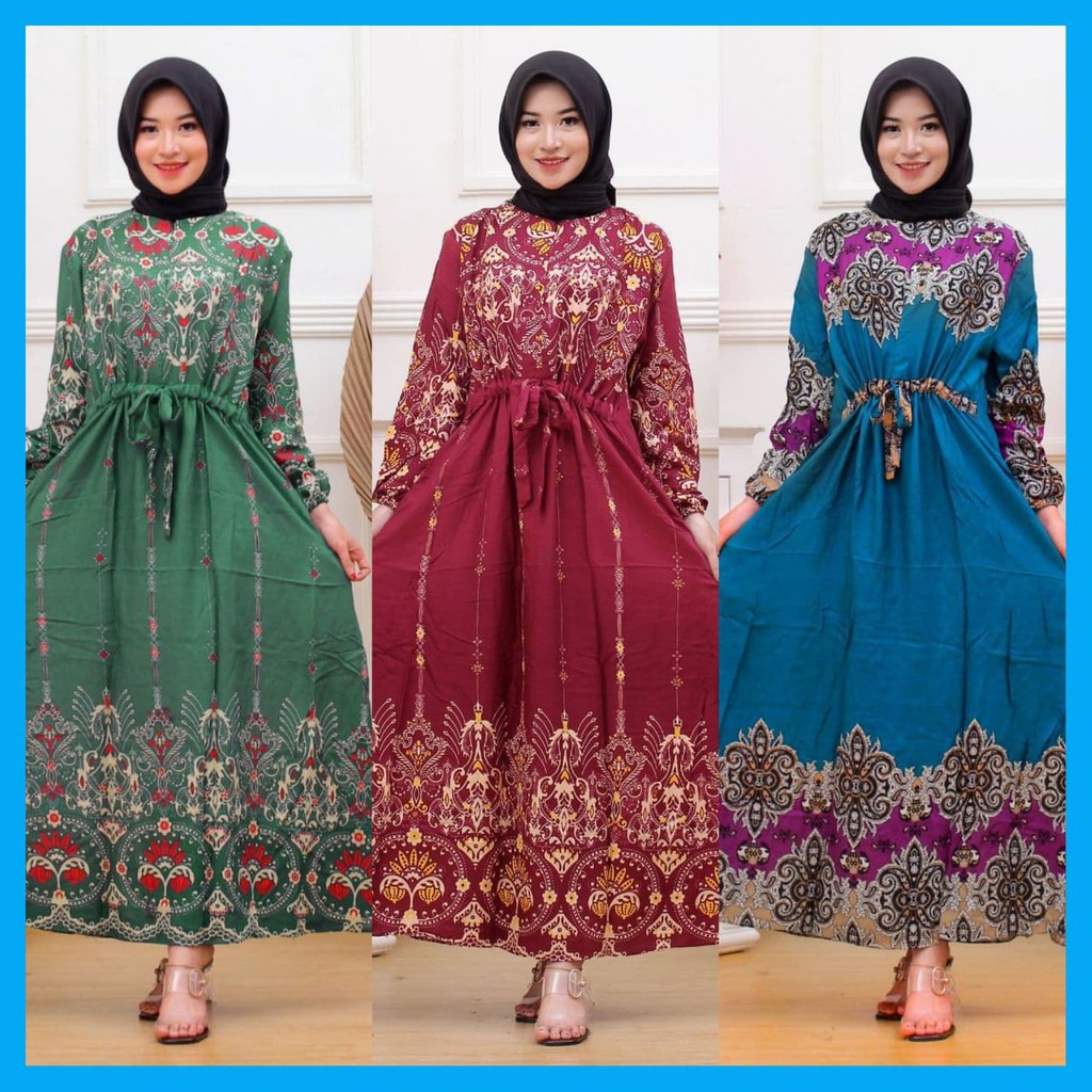 GAMIS BANGKOK NAGITA TANPA PURING/DRESS ZARA/BANGKOK FLORAL IMPOR KEKINIAN TERBARU FASHION MUSLIM