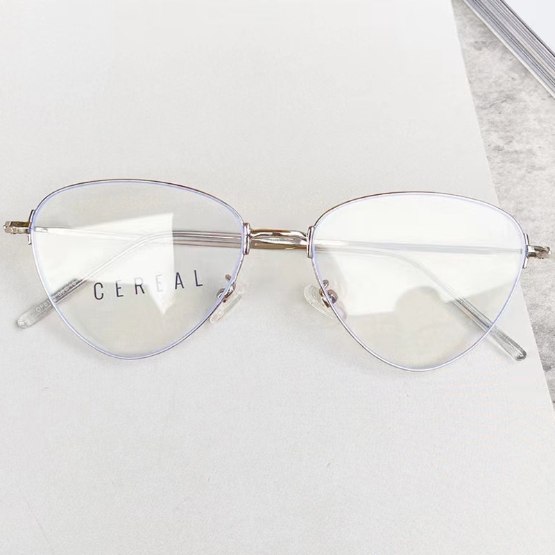 Kacamata Hitam Aviator Anti Blue Light Bahan Metal Warna Permen Gaya Retro Korea