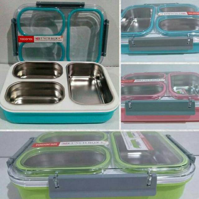Tempat Makan Lunch Box Sekat 3 TeDeMeI Stainless Steel 6540 Shopee Indonesia