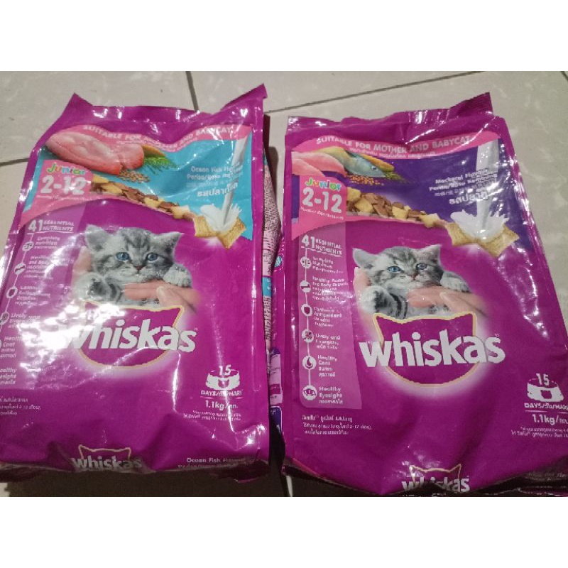 Makanan Kucing Whiskas Junior Ocean Fish 1.1 kg Whiskas Junior Mackerel 1,1 kg