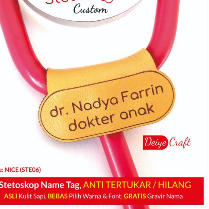 

Trend - Stetoskop Name Tag Stetotag Kulit Bisa Custom Nama Model NICE ✔