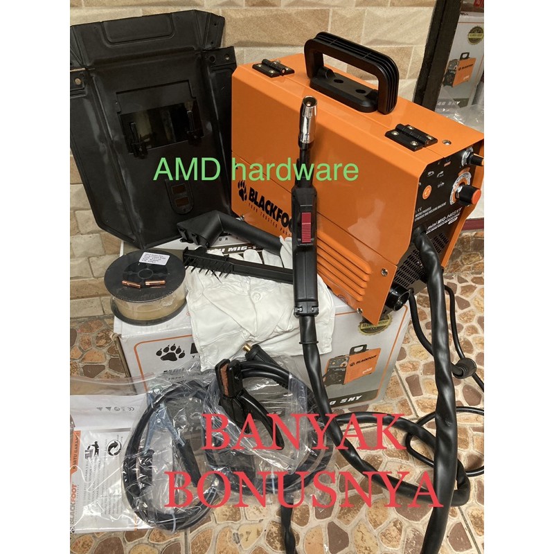 MESIN TRAFO LAS MIG TANPA GAS CO2 MIG 140 Blackfoot MAG 140A migi130 120-140 ampere daiden