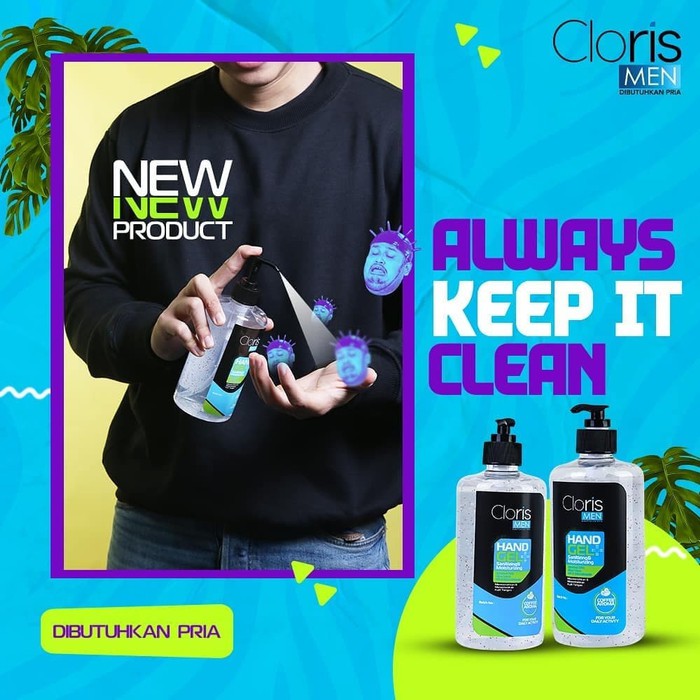 Cloris Men Hand Gel Sanitizing Moisturizing Original Clorismen Sanitizer Gel Pembersih Tangan BPOM