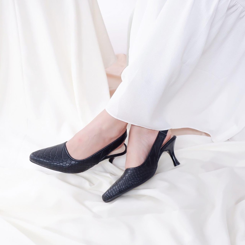 READYSTOCK - SIAP KIRIM - BOWIE CROCO HEELS