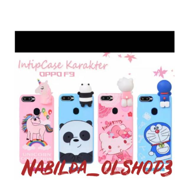 3d case hp karakter boneka intip oppo f9