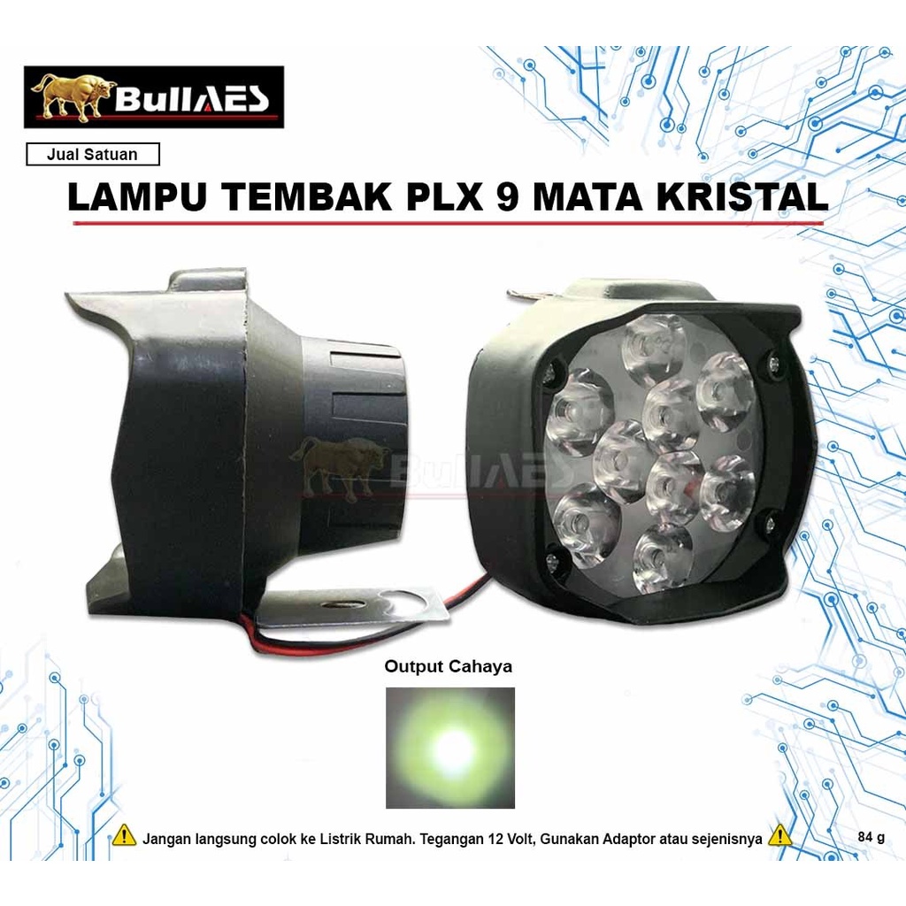 Lampu Tembak 9 Mata Plastik Waterproof Spot Flood PLX 9 OVAL