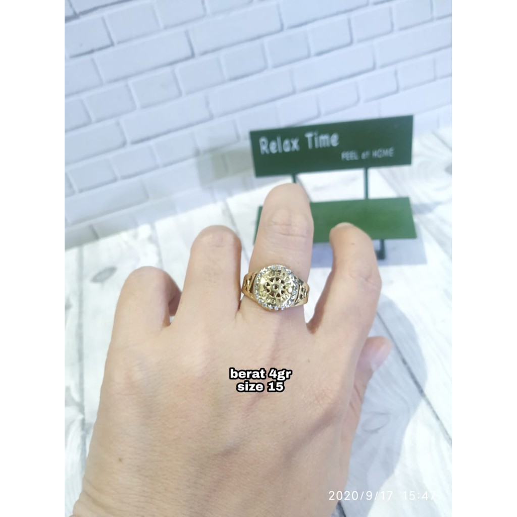 CINCIN COR BULAT MATA GOLD PERAK ASLI S925 KODE CD042