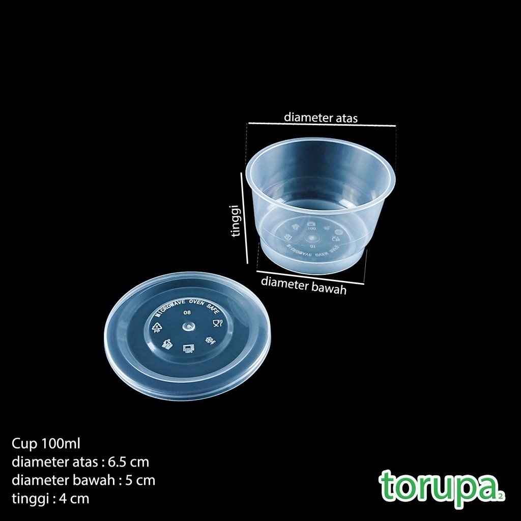 Cup Puding Cup 100ml Sambal Thinwall Cup Tempat Sambal Cup Es Krim Cup Pudding