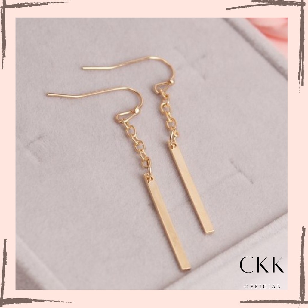 ➰CKK➰ Anting Gantung FA19 Rantai Panjang Warna Gold 5.3cm untuk Wanita