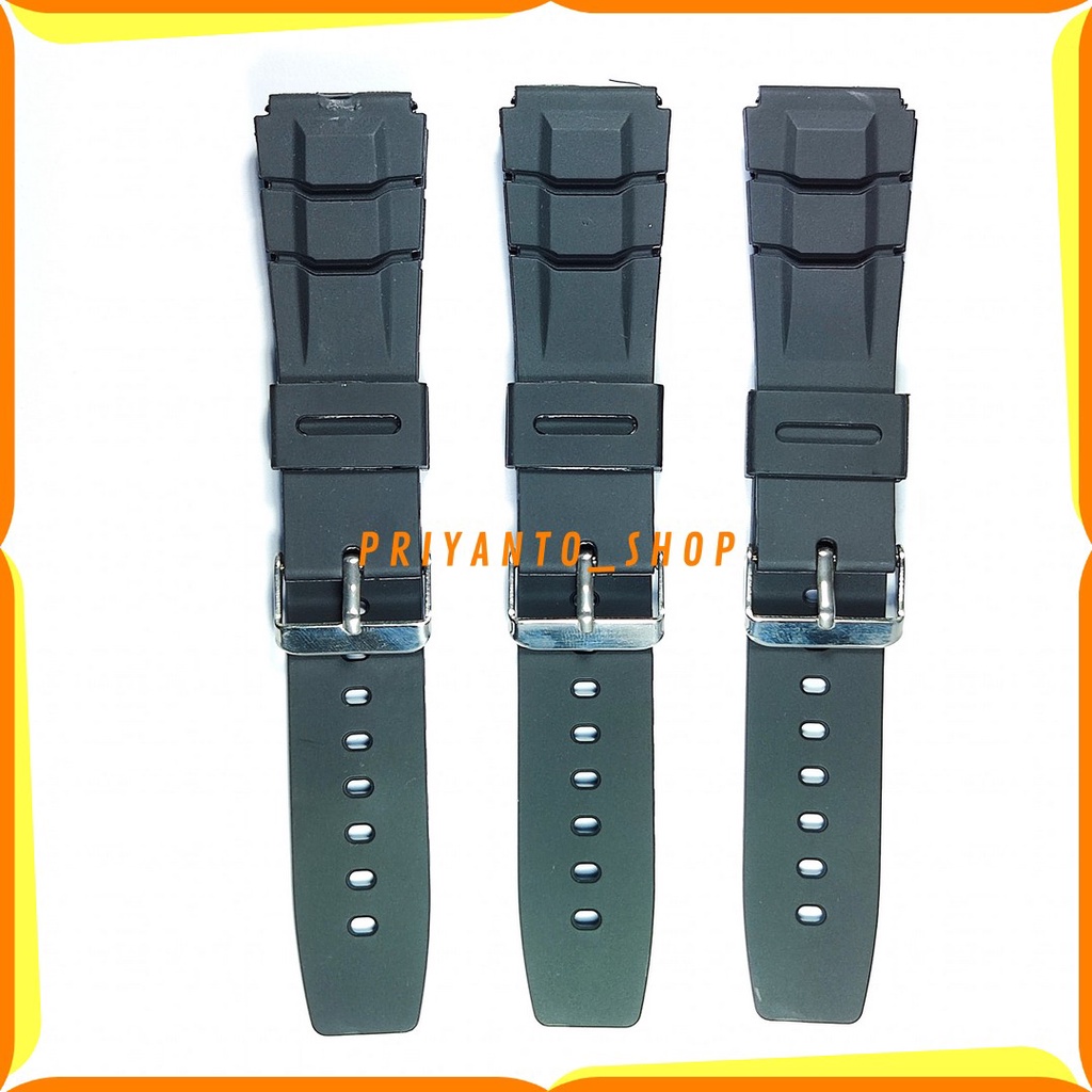 Tali jam tangan Rubber Karet Silicone 22mm Casio Hitam Strap Mantull 22mm Terbaik