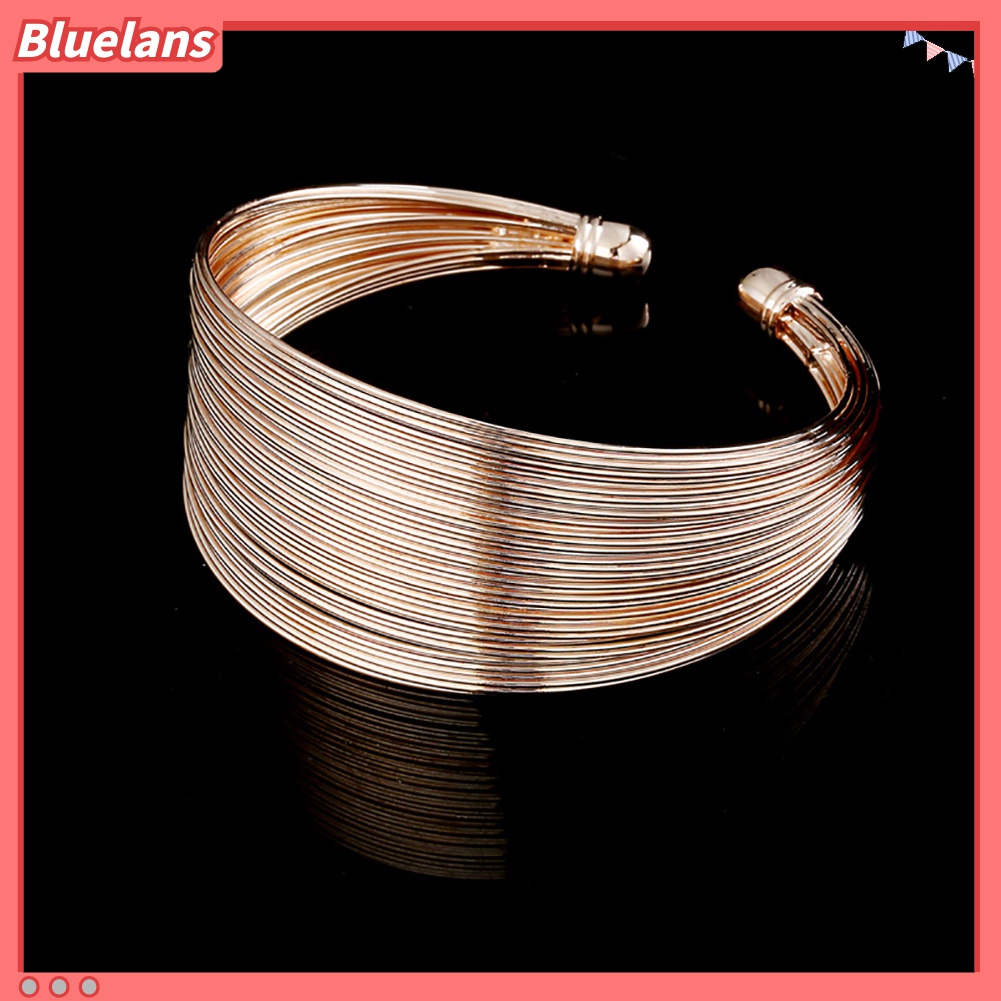 Bluelans Gelang Bangle Kawat Adjustable Model Terbuka Untuk Wanita