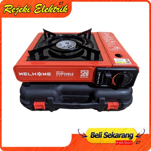 Kompor Gas Portable WELHOME 2 in 1 - Warna RANDOM