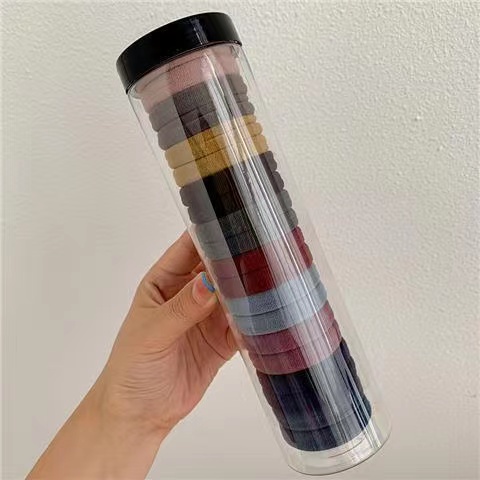 20Pcs Ikat Karet Rambut Tabung Korea Wanita Kualitas Premium bentuk Botol Tube Korean Jepang Fashion Barel