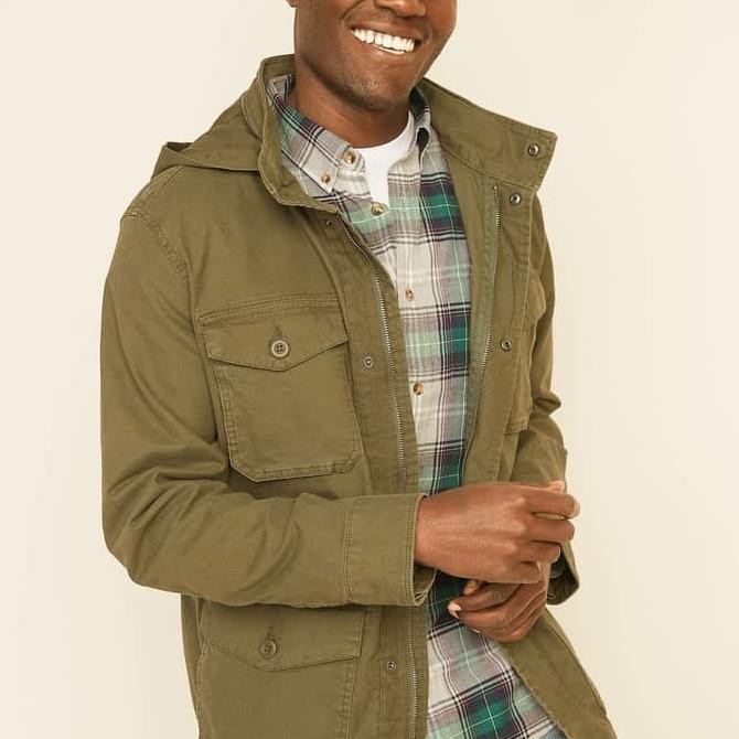 Siapkirim_Produk Jaket Parka Original M65 Old Navy Canvas Hooded Khaki