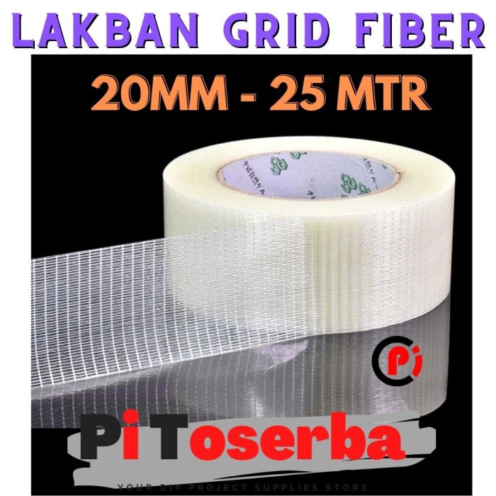 Lakban Super Strong Kuat Grid Fiber Tape Ukuran Lebar 20mm x 25 Meter