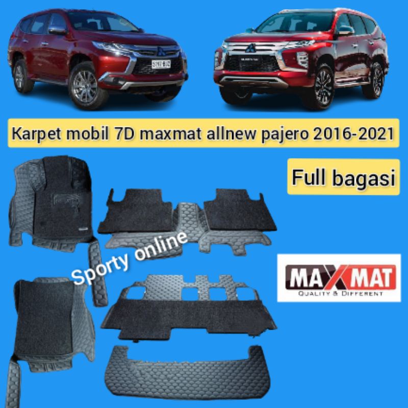 karpet mobil 7D maxmat allnew pajero plus coilmat plus bagasi