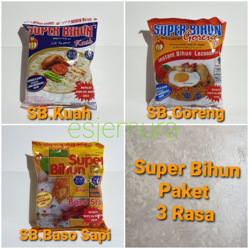 

Super Bihun Instant Paket 3 Rasa per dus