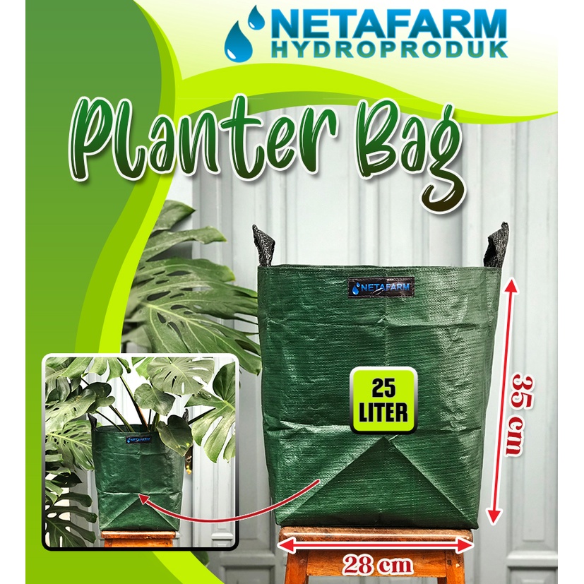 Planter Bag 25 Ltr Hijau Kantong Pot Tanaman NETAFARM