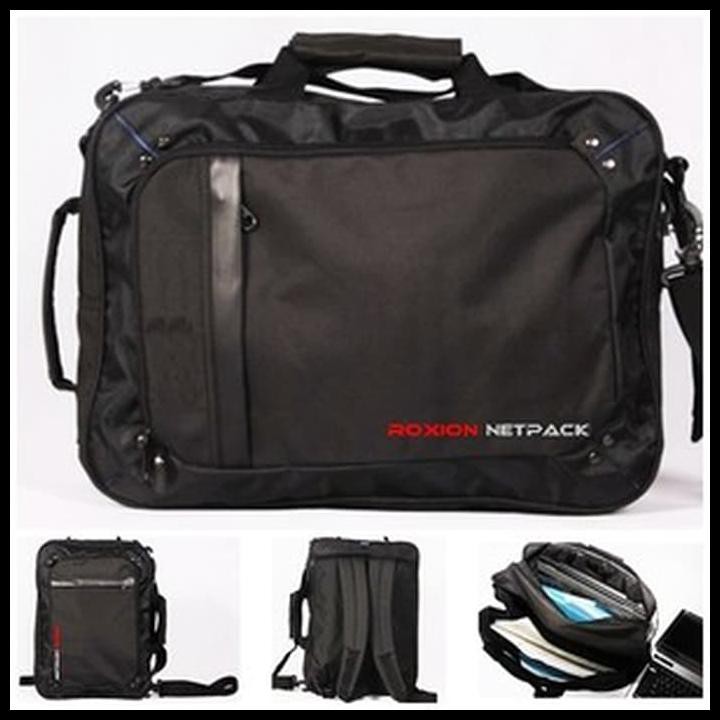 HEMAT Tas Kantor Laptop Multifungsi 15" ROXION NETPACK - Hitam LIMITED EDITION