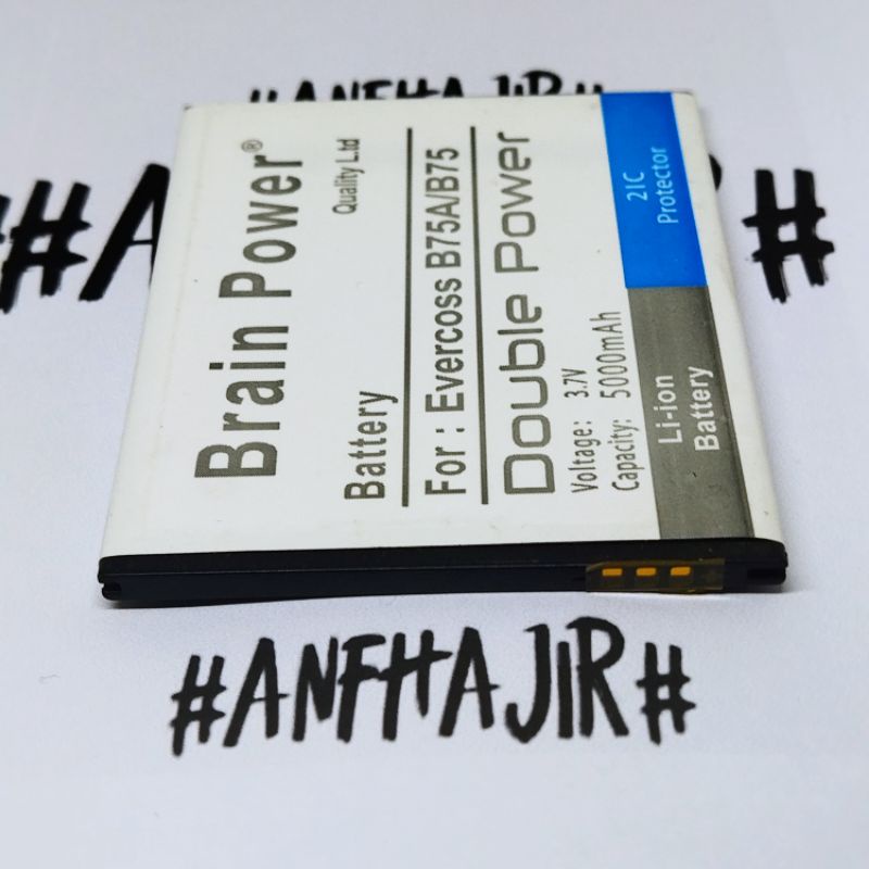 BATRE BATREI BATERAI BATTERY EVERCOSS B75A B 75A B75 A B 75 A B75 B 75 BRAIN DOUBLE POWER (5000 mAh)