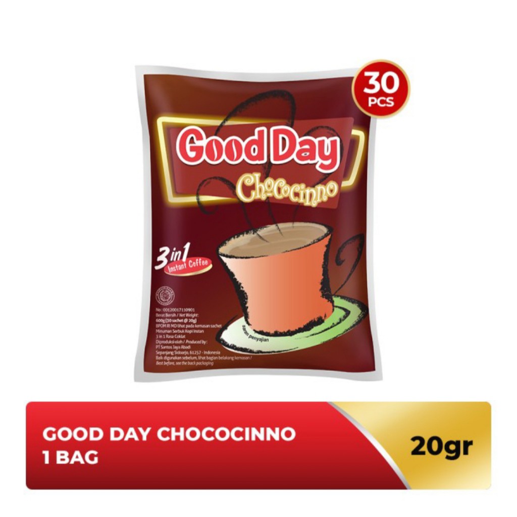 

Good Day Chococinno Bag (Isi 30 Sachet x 20 Gram)
