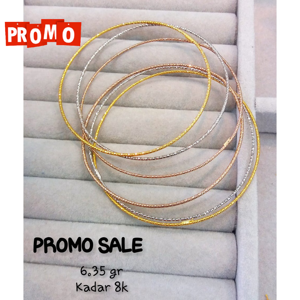 Gelang keroncong promo kadar 375/8karat murah 3 dimensi