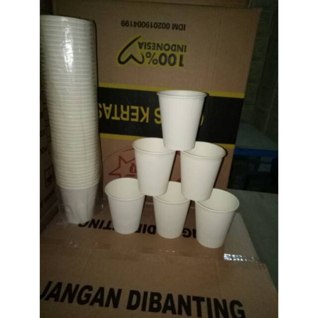 Papercup 8oz Polos Gelas Kertas Tahan Panas 240ML