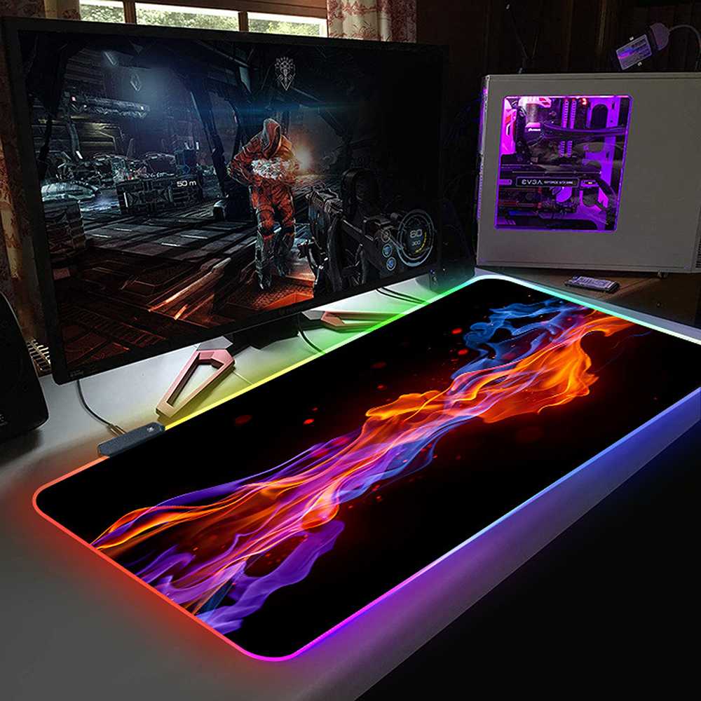 MONTIAN Glowing LED MOUSEPAD GAMMING RGB /GAMING MOUSE PAD LED RGB 300x780x4mm - 250X350X4MM HITAM