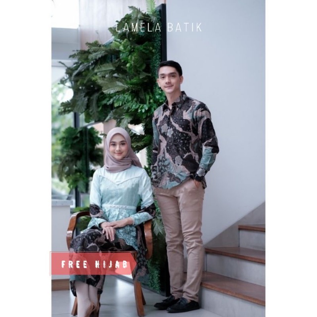 Batik couple kebaya Aleena Mint tosca Kebaya tunangan lamaran Kebaya wisuda