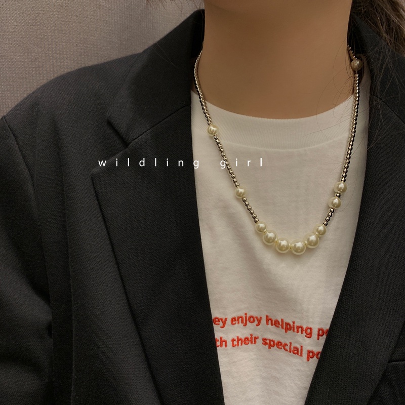 Bead Necklace Accessories Light Luxury Personality Clavicle Chain Hip Hop Street Trendy Fashion