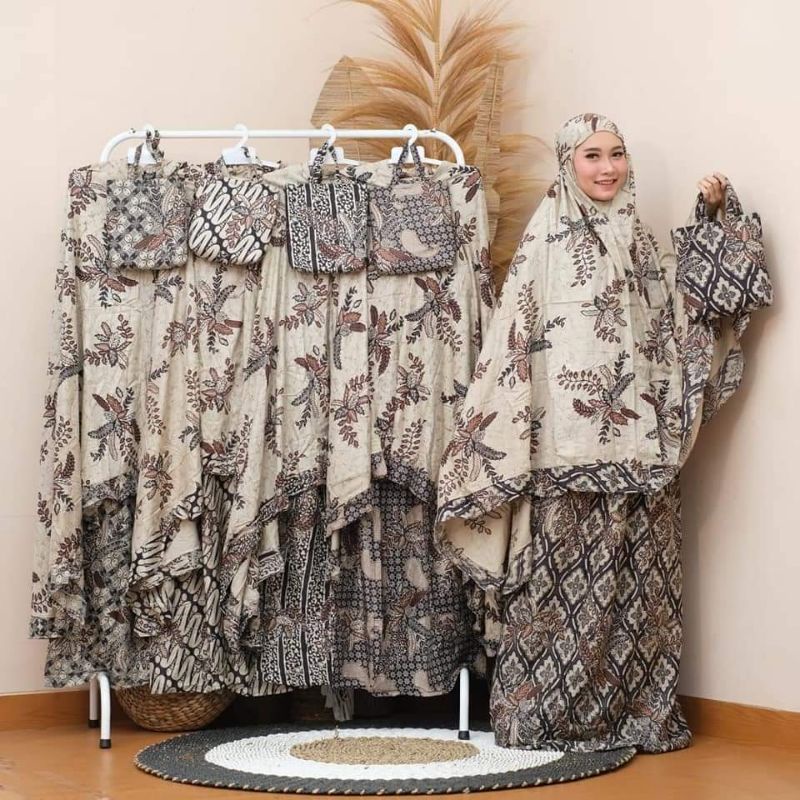 MUKENA BATIK JANUR / MUKENA RAYON SUPER JUMBO