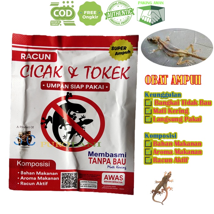 Obat Racun Pembunuh Cicak &amp; Tokek mati kering super ampuh umpan siap pakai